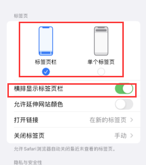 邕宁iPhone授权维修分享Safari浏览器如何切换标签栏位置 